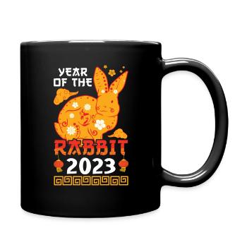 Ornement Lapin du Nouvel An chinois 2023 Nouvel An - Mug uni - noir - Droite