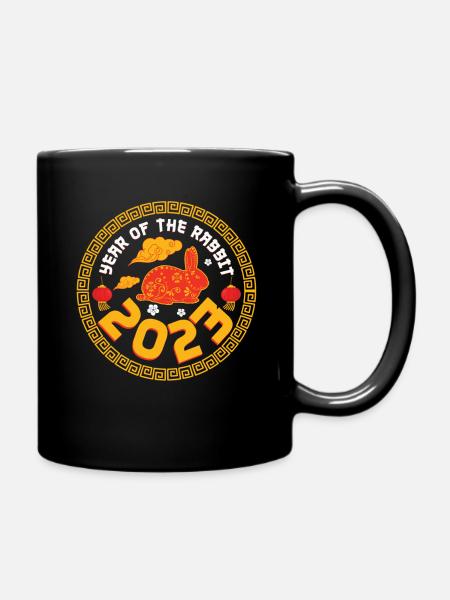 Element Chinese New Year Rabbit 2023 New Year - Tasse einfarbig - Schwarz