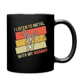 Vintage Metal With Mommy Metal Kid Music Lover - Tasse einfarbig - Schwarz - Rechts