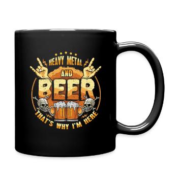 Métal Et Bière Metal Musique Lourd Bone Squelette - Mug uni - noir - Droite