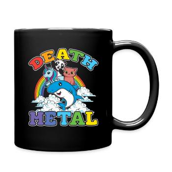 Unicorn Panda Cat Shark Love Metal Music Rock - Full Colour Mug - black - Right