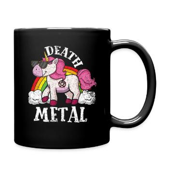 Rainbow Unicorn Rocker Love Metal Music Heavy Rock - Tasse einfarbig - Schwarz - Rechts