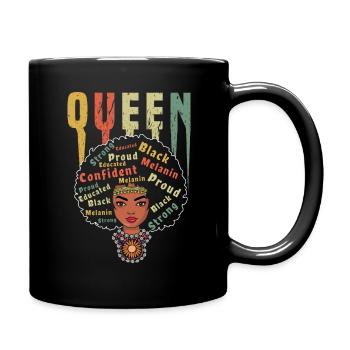 Proud Black Girl Afro Pride Black History Month - Tasse einfarbig - Schwarz - Rechts
