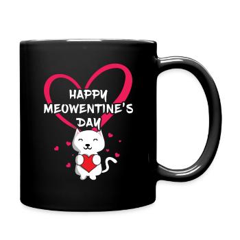 Love Cat Meow Hearts Day Valentines - Full Colour Mug - black - Right