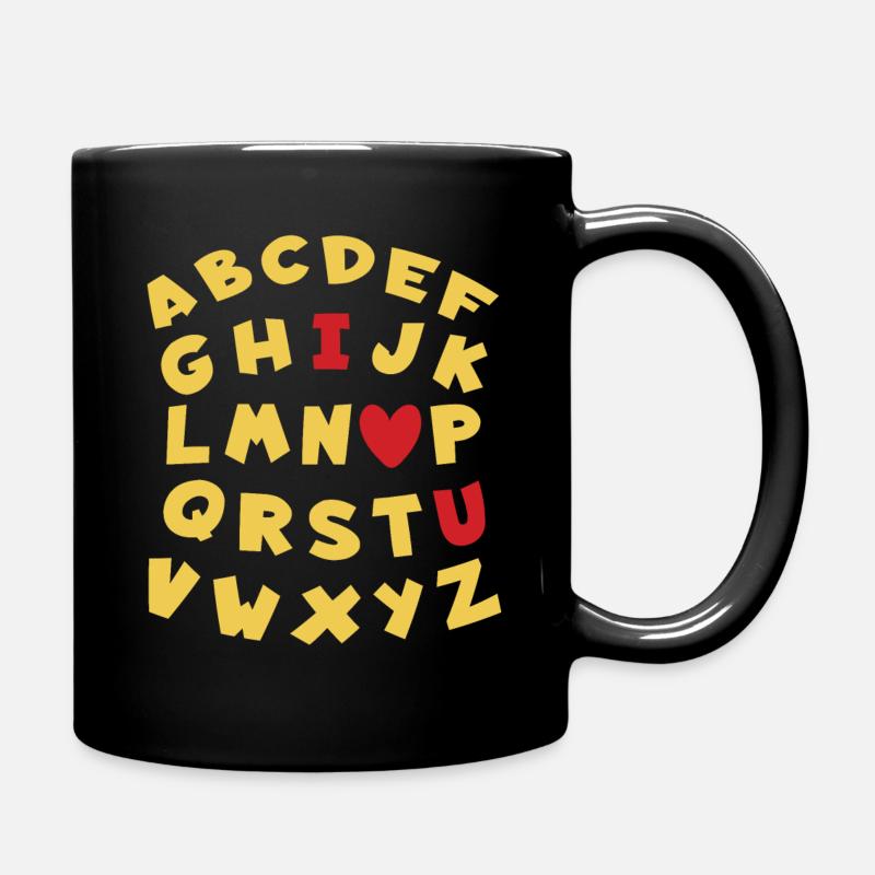 Alphabet Valentines Day Hearts Day Valentines - Tasse einfarbig - Schwarz