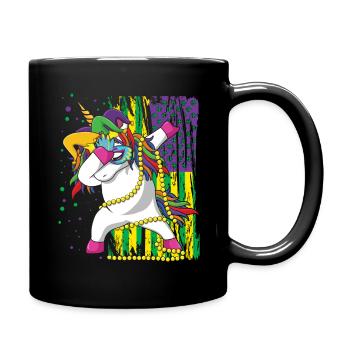 Dab Unicorn Festival Parade Beads Mardi Gras - Tasse einfarbig - Schwarz - Rechts
