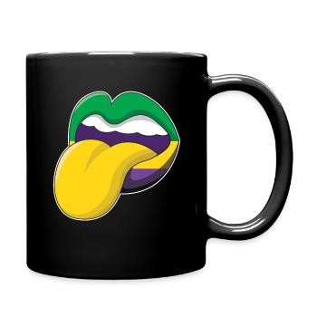 Tongue Lips Festival Parade Beads Mardi Gras - Tasse einfarbig - Schwarz - Rechts