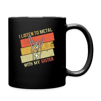 Vintage Metal With Sister Metal Kid Music Lover - Tasse einfarbig - Schwarz - Rechts
