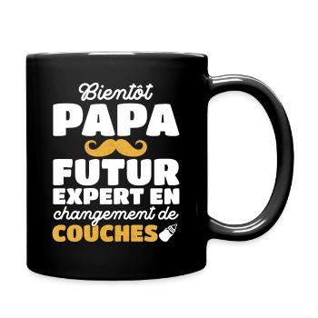 Papa Expert Changement De Couches Futur Papa 2024 - Mug uni - noir - Droite
