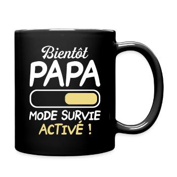 Bientôt Papa Mode Survie Activé Futur Papa 2024 - Mug uni - noir - Droite