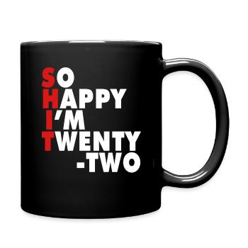 Drôle d’âge de naissance 22 ans heureux j’ai 22 ans - Mug uni - noir - Droite