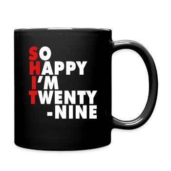 Funny Birth Age 29 Years Old Happy I'm 29 - Full Colour Mug - black - Right