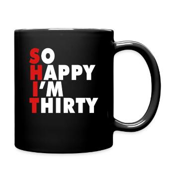 Drôle d’âge de naissance 20 ans heureux j’ai 20 ans - Mug uni - noir - Droite