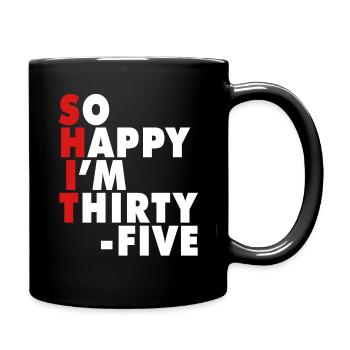 Drôle d’âge de naissance 20 ans heureux j’ai 20 ans - Mug uni - noir - Droite