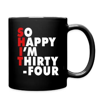 Drôle d’âge de naissance 20 ans heureux j’ai 20 ans - Mug uni - noir - Droite
