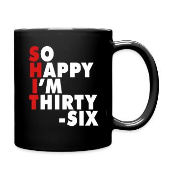 Drôle d’âge de naissance 20 ans heureux j’ai 20 ans - Mug uni - noir - Droite