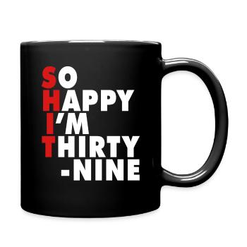 Drôle d’âge de naissance 20 ans heureux j’ai 20 ans - Mug uni - noir - Droite