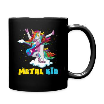 Guitar Unicorn Rainbow Metal Kid Music Rock Sign - Tasse einfarbig - Schwarz - Rechts