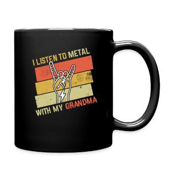 Vintage Metal With Grandmom Metal Kid Music Lover - Tasse einfarbig - Schwarz - Rechts