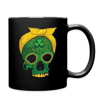 Floral Sucre Os Trèfle Saint Patrick - Mug uni - noir - Droite