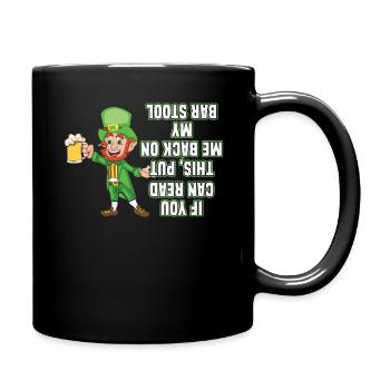 Funny Leprechaun Drunk Shamrock Saint Patricks - Tasse einfarbig - Schwarz - Rechts