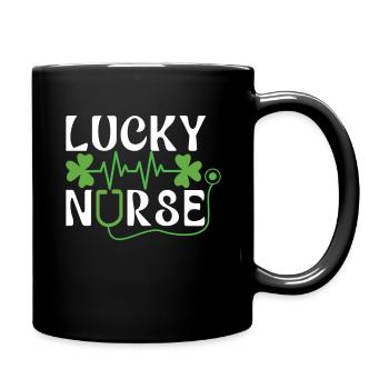Saint Patrick Day Shamrock Lucky Nurse - Tasse einfarbig - Schwarz - Rechts