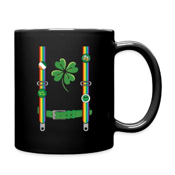 Costume Irish Paddy Shamrock Saint Patrick Day - Tasse einfarbig - Schwarz - Rechts
