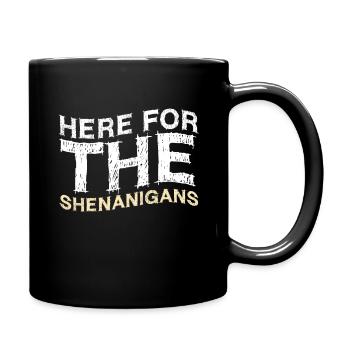 Trèfle ici pour les manigances Saint Patrick - Mug uni - noir - Droite