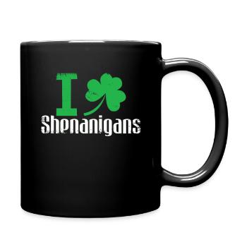Shamrock I Love Shenanigans Clover Saint Patricks - Tasse einfarbig - Schwarz - Rechts