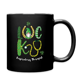 Lucky Respiratory Therapist Saint Patrick Day - Tasse einfarbig - Schwarz - Rechts