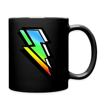 Thunderbolt Bunter Strahl - Tasse einfarbig - Schwarz - Rechts