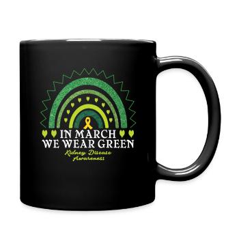 Nous portons le mois de la sensibilisation aux maladies rénales vertes - Mug uni - noir - Droite