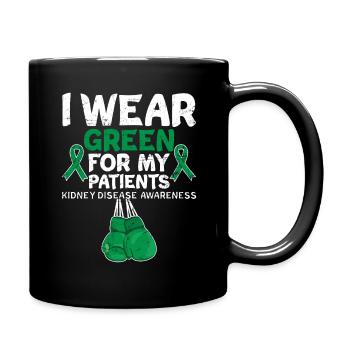 Portez du vert pour les patients Sensibilisation aux maladies rénales - Mug uni - noir - Droite