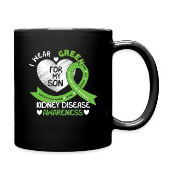 Mars, je porte la sensibilisation aux maladies rénales de Green Son - Mug uni - noir - Droite