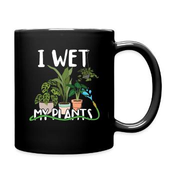 I Wet My Plants Lustiger Bauer Garten Hobbygärtner - Tasse einfarbig - Schwarz - Rechts