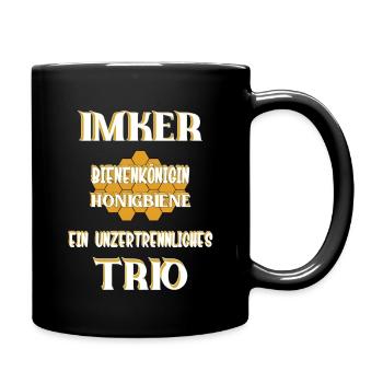 Imker- Bienenkönigin und Honigbiene, einTeam - Tasse einfarbig - Schwarz - Rechts