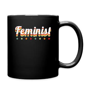 International Womens Day Girl Feminist Vintage - Full Colour Mug - black - Right