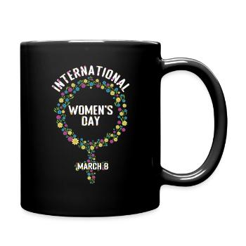 Girl Symbol March 8 International Womens Day - Full Colour Mug - black - Right