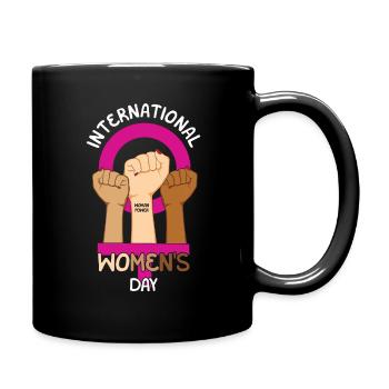International Womens Day Support Women Fist - Full Colour Mug - black - Right