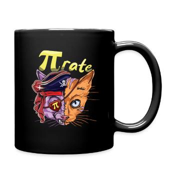 Pi Piraten Katze Mathe Urlaub Mathematik Pi Tag - Tasse einfarbig - Schwarz - Rechts