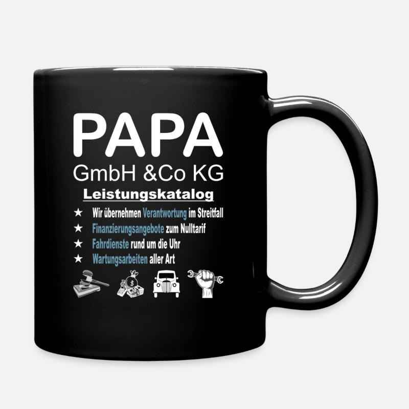 Firma Papa GmbH & Co KG Vatertag Vater Opa - Tasse einfarbig - Schwarz