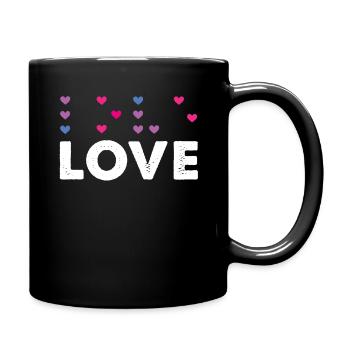 Heart Love Braille Alphabet Braille Language - Full Colour Mug - black - Right