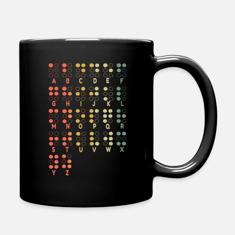 Vintage Brief Braille Sprache Braille Alphabet - Tasse einfarbig - Schwarz