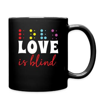 Retro Braille Alphabet Language Braille Love - Full Colour Mug - black - Right