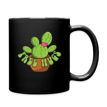 Umarmen Kaktus Lustiger Bauer Garten Hobbygärtner - Tasse einfarbig - Schwarz - Rechts