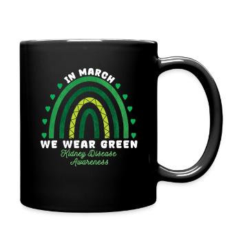 We Wear Green Kidney Disease Awareness - Full Colour Mug - black - Right