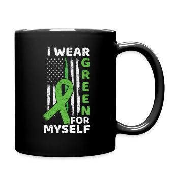 I Wear Green Kidney Disease Awareness Month - Full Colour Mug - black - Right