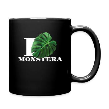 Liebe Monstera Pflanzengarten Hobbygärtner - Tasse einfarbig - Schwarz - Rechts