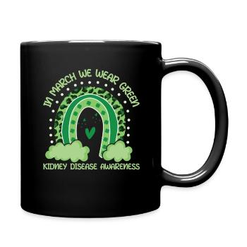 Rainbow Wear Green Nierenkrankheit Bewusstseinsmonat - Tasse einfarbig - Schwarz - Rechts
