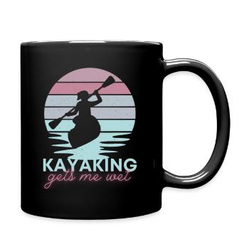 Kayaking gets me wet - Full Colour Mug - black - Right